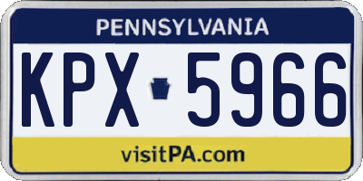 PA license plate KPX5966