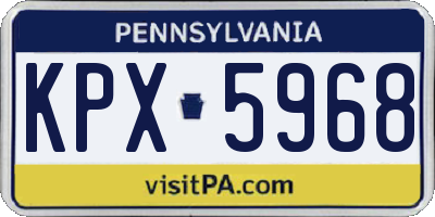 PA license plate KPX5968