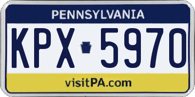 PA license plate KPX5970