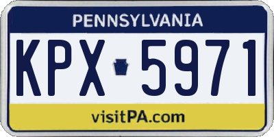 PA license plate KPX5971