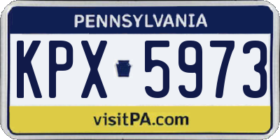 PA license plate KPX5973