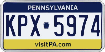 PA license plate KPX5974