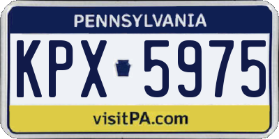 PA license plate KPX5975