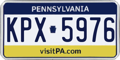 PA license plate KPX5976