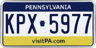 PA license plate KPX5977