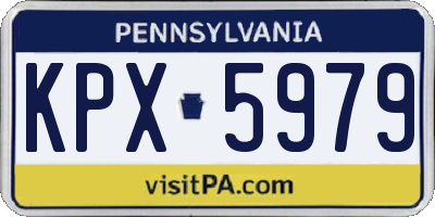 PA license plate KPX5979