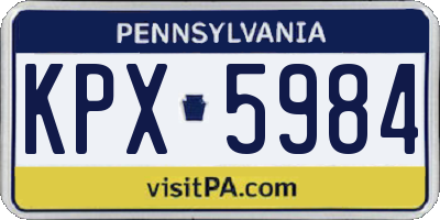 PA license plate KPX5984