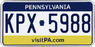 PA license plate KPX5988