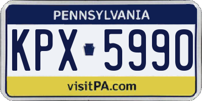 PA license plate KPX5990