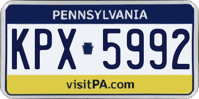 PA license plate KPX5992