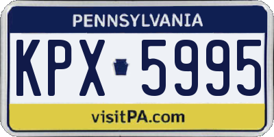 PA license plate KPX5995