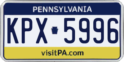 PA license plate KPX5996
