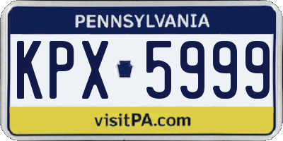 PA license plate KPX5999