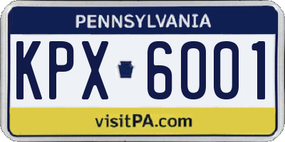 PA license plate KPX6001