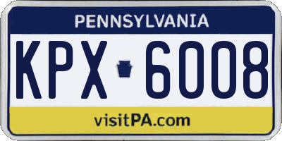 PA license plate KPX6008