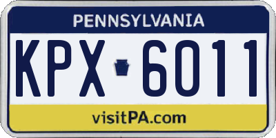 PA license plate KPX6011