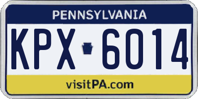 PA license plate KPX6014