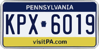 PA license plate KPX6019