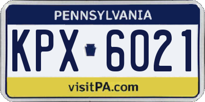 PA license plate KPX6021