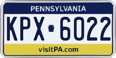 PA license plate KPX6022