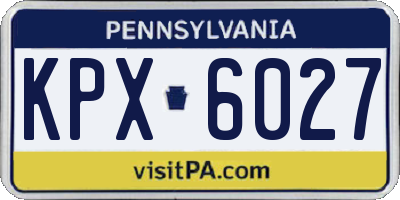 PA license plate KPX6027