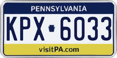 PA license plate KPX6033