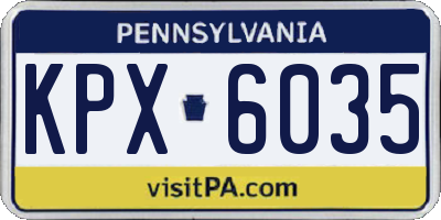 PA license plate KPX6035