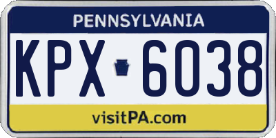 PA license plate KPX6038