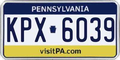 PA license plate KPX6039