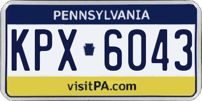 PA license plate KPX6043