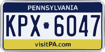 PA license plate KPX6047