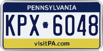 PA license plate KPX6048