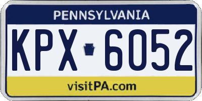 PA license plate KPX6052