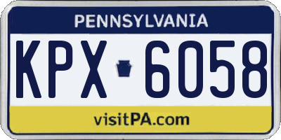 PA license plate KPX6058