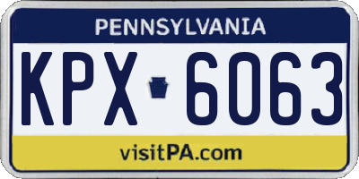 PA license plate KPX6063