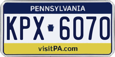 PA license plate KPX6070