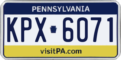 PA license plate KPX6071
