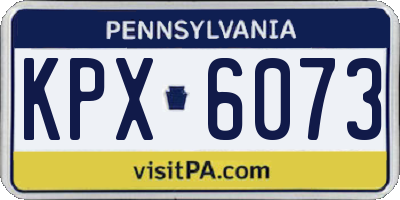 PA license plate KPX6073