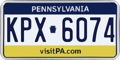 PA license plate KPX6074