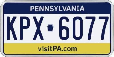 PA license plate KPX6077