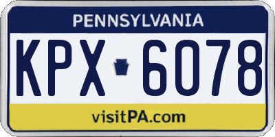 PA license plate KPX6078