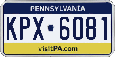 PA license plate KPX6081