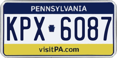 PA license plate KPX6087