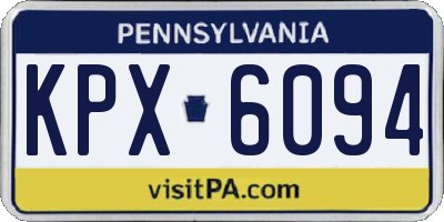PA license plate KPX6094