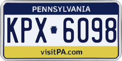 PA license plate KPX6098