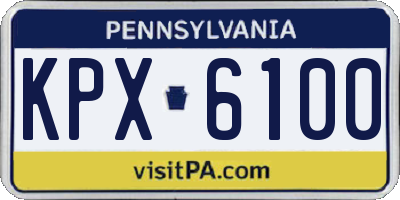 PA license plate KPX6100