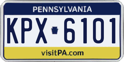 PA license plate KPX6101