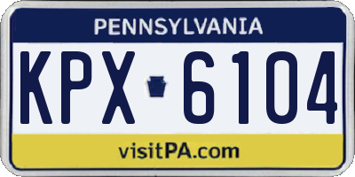PA license plate KPX6104