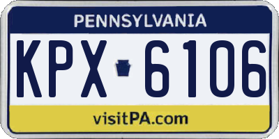 PA license plate KPX6106