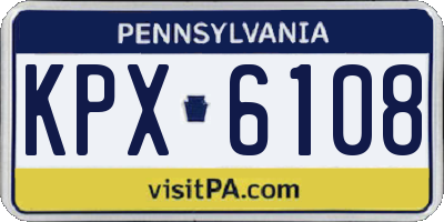 PA license plate KPX6108
